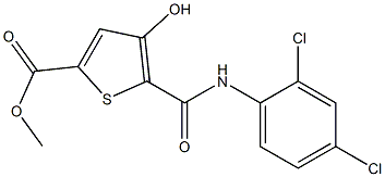 methyl 5-[(2,4-dichloroanilino)carbonyl]-4-hydroxy-2-thiophenecarboxylate Struktur