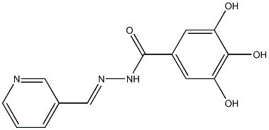 3,4,5-trihydroxy-N'-(3-pyridinylmethylene)benzohydrazide Struktur