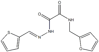 N-(2-furylmethyl)-2-oxo-2-[2-(2-thienylmethylene)hydrazino]acetamide Struktur