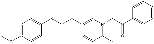 5-{2-[(4-methoxyphenyl)sulfanyl]ethyl}-2-methyl-1-(2-oxo-2-phenylethyl)pyridinium Struktur