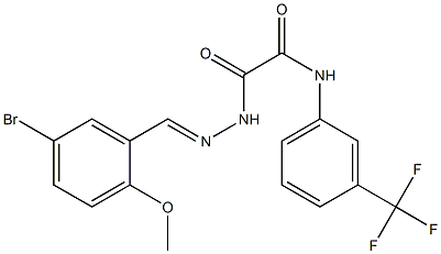 2-[2-(5-bromo-2-methoxybenzylidene)hydrazino]-2-oxo-N-[3-(trifluoromethyl)phenyl]acetamide Struktur