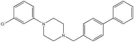 1-([1,1'-biphenyl]-4-ylmethyl)-4-(3-chlorophenyl)piperazine Struktur