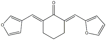 2-(2-furylmethylene)-6-(3-furylmethylene)cyclohexanone Struktur