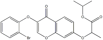 isopropyl 2-{[3-(2-bromophenoxy)-4-oxo-4H-chromen-7-yl]oxy}propanoate Struktur