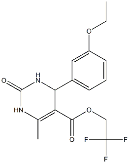 2,2,2-trifluoroethyl 4-(3-ethoxyphenyl)-6-methyl-2-oxo-1,2,3,4-tetrahydro-5-pyrimidinecarboxylate Struktur