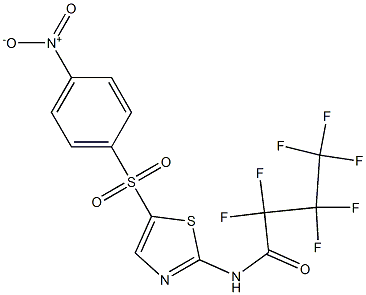 2,2,3,3,4,4,4-heptafluoro-N-[5-({4-nitrophenyl}sulfonyl)-1,3-thiazol-2-yl]butanamide Struktur