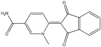 6-(1,3-dioxo-1,3-dihydro-2H-inden-2-ylidene)-1-methyl-1,6-dihydro-3-pyridinecarboxamide Struktur