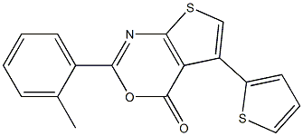 2-(2-methylphenyl)-5-(2-thienyl)-4H-thieno[2,3-d][1,3]oxazin-4-one Struktur