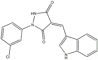 1-(3-chlorophenyl)-4-(1H-indol-3-ylmethylene)-3,5-pyrazolidinedione Struktur