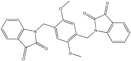 1-{4-[(2,3-dioxo-2,3-dihydro-1H-indol-1-yl)methyl]-2,5-dimethoxybenzyl}-1H-indole-2,3-dione Struktur