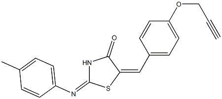 2-[(4-methylphenyl)imino]-5-[4-(2-propynyloxy)benzylidene]-1,3-thiazolidin-4-one Struktur