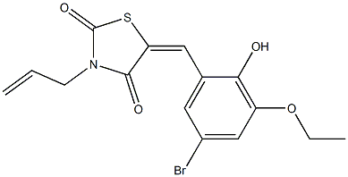 3-allyl-5-(5-bromo-3-ethoxy-2-hydroxybenzylidene)-1,3-thiazolidine-2,4-dione Struktur