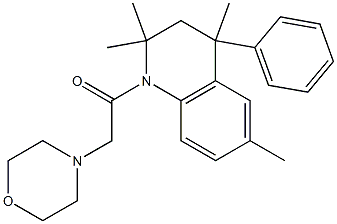 2,2,4,6-tetramethyl-1-(4-morpholinylacetyl)-4-phenyl-1,2,3,4-tetrahydroquinoline Struktur