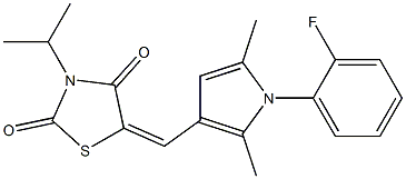 5-{[1-(2-fluorophenyl)-2,5-dimethyl-1H-pyrrol-3-yl]methylene}-3-isopropyl-1,3-thiazolidine-2,4-dione Struktur