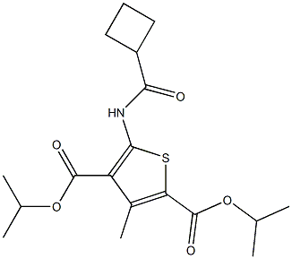 diisopropyl 5-[(cyclobutylcarbonyl)amino]-3-methylthiophene-2,4-dicarboxylate Struktur