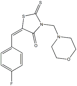 5-(4-fluorobenzylidene)-3-(4-morpholinylmethyl)-2-thioxo-1,3-thiazolidin-4-one Struktur