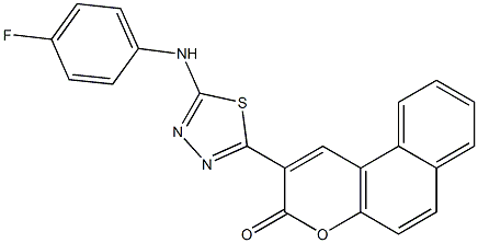 2-[5-(4-fluoroanilino)-1,3,4-thiadiazol-2-yl]-3H-benzo[f]chromen-3-one Struktur