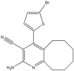 2-amino-4-(5-bromo-2-thienyl)-5,6,7,8,9,10-hexahydrocycloocta[b]pyridine-3-carbonitrile Struktur