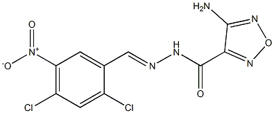 4-amino-N'-{2,4-dichloro-5-nitrobenzylidene}-1,2,5-oxadiazole-3-carbohydrazide Struktur