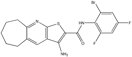 3-amino-N-(2-bromo-4,6-difluorophenyl)-6,7,8,9-tetrahydro-5H-cyclohepta[b]thieno[3,2-e]pyridine-2-carboxamide Struktur