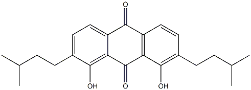 1,8-dihydroxy-2,7-diisopentylanthra-9,10-quinone Struktur