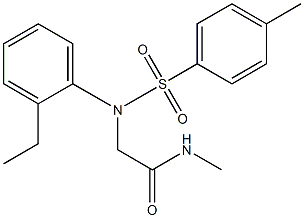 2-{2-ethyl[(4-methylphenyl)sulfonyl]anilino}-N-methylacetamide Struktur