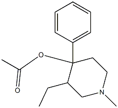 3-ethyl-1-methyl-4-phenyl-4-piperidinyl acetate Struktur