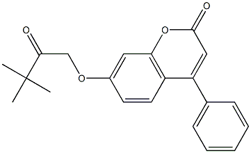 7-(3,3-dimethyl-2-oxobutoxy)-4-phenyl-2H-chromen-2-one Struktur