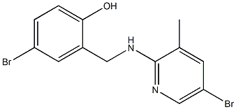 4-bromo-2-{[(5-bromo-3-methyl-2-pyridinyl)amino]methyl}phenol Struktur