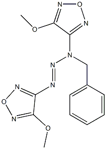 3-[1-benzyl-3-(4-methoxy-1,2,5-oxadiazol-3-yl)-2-triazenyl]-4-methoxy-1,2,5-oxadiazole Struktur