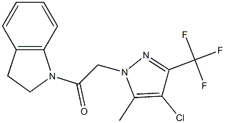 1-{[4-chloro-5-methyl-3-(trifluoromethyl)-1H-pyrazol-1-yl]acetyl}indoline Struktur