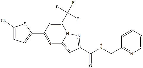 5-(5-chloro-2-thienyl)-N-(2-pyridinylmethyl)-7-(trifluoromethyl)pyrazolo[1,5-a]pyrimidine-2-carboxamide Struktur