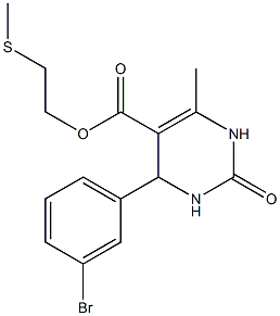 2-(methylsulfanyl)ethyl 4-(3-bromophenyl)-6-methyl-2-oxo-1,2,3,4-tetrahydro-5-pyrimidinecarboxylate Struktur