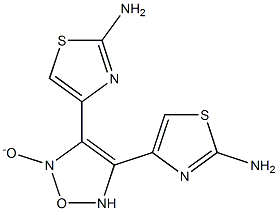 4-[4-(2-amino-1,3-thiazol-4-yl)-2-oxido-1,2,5-oxadiazol-3-yl]-1,3-thiazol-2-amine Struktur