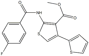 methyl 2-[(4-fluorobenzoyl)amino]-4,2'-bithiophene-3-carboxylate Struktur