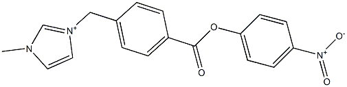 1-methyl-3-{4-[(4-nitrophenoxy)carbonyl]benzyl}-1H-imidazol-3-ium Struktur