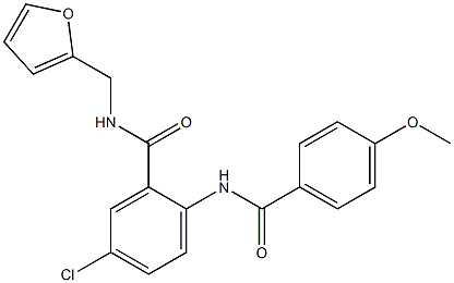 5-chloro-N-(2-furylmethyl)-2-[(4-methoxybenzoyl)amino]benzamide Struktur