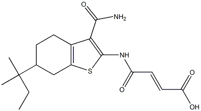 4-{[3-(aminocarbonyl)-6-tert-pentyl-4,5,6,7-tetrahydro-1-benzothien-2-yl]amino}-4-oxo-2-butenoic acid Struktur