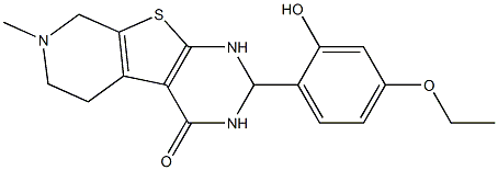 2-(4-ethoxy-2-hydroxyphenyl)-7-methyl-2,3,5,6,7,8-hexahydropyrido[4',3':4,5]thieno[2,3-d]pyrimidin-4(1H)-one Struktur