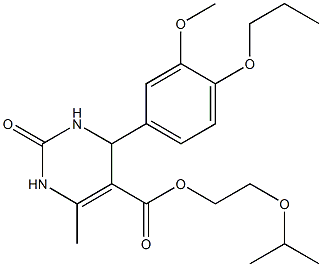 2-isopropoxyethyl 4-(3-methoxy-4-propoxyphenyl)-6-methyl-2-oxo-1,2,3,4-tetrahydro-5-pyrimidinecarboxylate Struktur