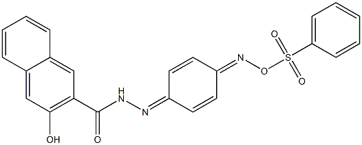 3-hydroxy-N'-(4-{[(phenylsulfonyl)oxy]imino}-2,5-cyclohexadien-1-ylidene)-2-naphthohydrazide Struktur