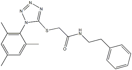 2-[(1-mesityl-1H-tetraazol-5-yl)sulfanyl]-N-(2-phenylethyl)acetamide Struktur