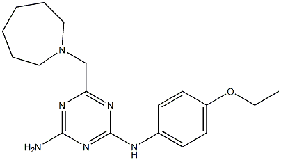 N-[4-amino-6-(1-azepanylmethyl)-1,3,5-triazin-2-yl]-N-(4-ethoxyphenyl)amine Struktur