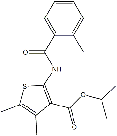 isopropyl 4,5-dimethyl-2-[(2-methylbenzoyl)amino]-3-thiophenecarboxylate Struktur