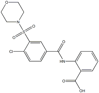 2-{[4-chloro-3-(4-morpholinylsulfonyl)benzoyl]amino}benzoic acid Struktur