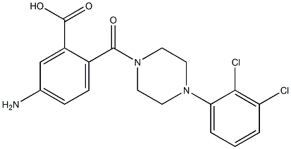 5-amino-2-{[4-(2,3-dichlorophenyl)-1-piperazinyl]carbonyl}benzoic acid Struktur