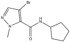 4-bromo-N-cyclopentyl-1-methyl-1H-pyrazole-5-carboxamide Struktur