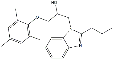 1-(mesityloxy)-3-(2-propyl-1H-benzimidazol-1-yl)-2-propanol Struktur