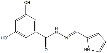 3,5-dihydroxy-N'-(1H-pyrrol-2-ylmethylene)benzohydrazide Struktur