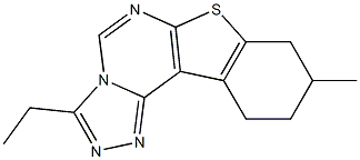 3-ethyl-9-methyl-8,9,10,11-tetrahydro[1]benzothieno[3,2-e][1,2,4]triazolo[4,3-c]pyrimidine Struktur